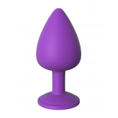 Фиолетовая анальная пробка со стразом Her Little Gem Large Plug - 9,5 см. - Pipedream - купить с доставкой в Королеве