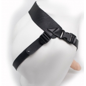 Пустотелый фаллопротез-реалистик на ремешках с заклепками - 17 см. - LOVETOY (А-Полимер) - купить с доставкой в Королеве