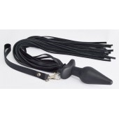 Черная анальная пробка с плетью - Sitabella - купить с доставкой в Королеве