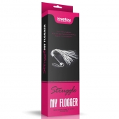 Серебристая плетка Struggle My Flogger с черной ручкой - 45 см. - Lovetoy - купить с доставкой в Королеве