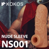 Телесная открытая насадка-реалистик с подхватом мошонки Nude Sleeve L - 14 см. - KOKOS - в Королеве купить с доставкой