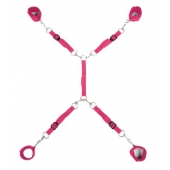 Ярко-розовый набор фиксаций на кровати Classic Bed Spreader - Lux Fetish - купить с доставкой в Королеве