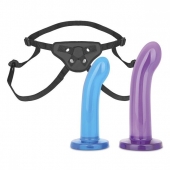 Страпон унисекс Beginners Strap-On с 2 насадками - 15 и 13 см. - Lux Fetish - купить с доставкой в Королеве