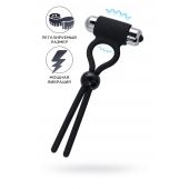 Черное эрекционное лассо Ect с виброэлементом - A-toys - в Королеве купить с доставкой