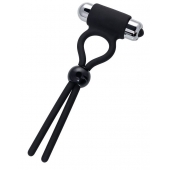 Черное эрекционное лассо Ect с виброэлементом - A-toys - в Королеве купить с доставкой