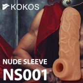 Телесная открытая насадка-реалистик с подхватом мошонки Nude Sleeve S - 10 см. - KOKOS - в Королеве купить с доставкой