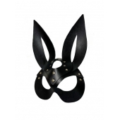 Черная кожаная маска зайки Miss Bunny - БДСМ Арсенал - купить с доставкой в Королеве