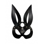 Черная кожаная маска зайки Miss Bunny - БДСМ Арсенал - купить с доставкой в Королеве