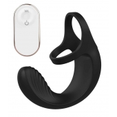 Черный анальный стимулятор с эрекционными кольцами Remote Couple Teaser - Dream Toys - в Королеве купить с доставкой