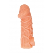 Телесная закрытая насадка с венками Cock Sleeve Size L - 17,6 см. - KOKOS - в Королеве купить с доставкой
