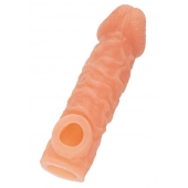 Телесная закрытая насадка с шершавой головкой Cock Sleeve Size M - 15,6 см. - KOKOS - в Королеве купить с доставкой
