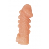 Телесная закрытая насадка с шишечками Cock Sleeve Size S - 13,8 см. - KOKOS - в Королеве купить с доставкой