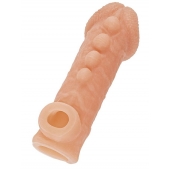 Телесная закрытая насадка с шишечками Cock Sleeve Size S - 13,8 см. - KOKOS - в Королеве купить с доставкой