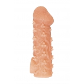 Телесная закрытая насадка с пучками шишечек Cock Sleeve Size M - 15,6 см. - KOKOS - в Королеве купить с доставкой