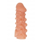 Телесная закрытая насадка с шариками Cock Sleeve Size M - 15,6 см. - KOKOS - в Королеве купить с доставкой