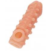 Телесная закрытая насадка с шариками Cock Sleeve Size L - 17,6 см. - KOKOS - в Королеве купить с доставкой
