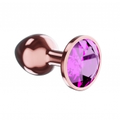 Пробка цвета розового золота с лиловым кристаллом Diamond Quartz Shine L - 8,3 см. - Lola Games - купить с доставкой в Королеве