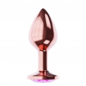 Пробка цвета розового золота с лиловым кристаллом Diamond Quartz Shine L - 8,3 см. - Lola Games - купить с доставкой в Королеве