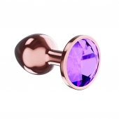 Пробка цвета розового золота с фиолетовым кристаллом Diamond Amethyst Shine L - 8,3 см. - Lola Games - купить с доставкой в Королеве