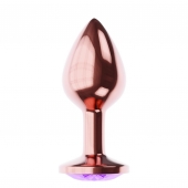 Пробка цвета розового золота с фиолетовым кристаллом Diamond Amethyst Shine L - 8,3 см. - Lola Games - купить с доставкой в Королеве