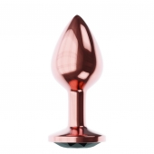 Пробка цвета розового золота с черным кристаллом Diamond Jet Shine L - 8,3 см. - Lola Games - купить с доставкой в Королеве