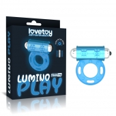Голубое, светящееся в темноте эрекционное виброкольцо Lumino Play Vibrating Penis Ring - Lovetoy - в Королеве купить с доставкой