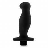 Черный анальный вибромассажёр Silicone Vibrating Prostate Massager 02 - 10,8 см. - Blush Novelties - в Королеве купить с доставкой