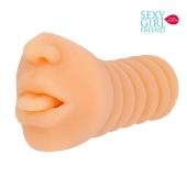 Телесный мастурбатор-ротик с высунутым язычком - Bior toys - в Королеве купить с доставкой