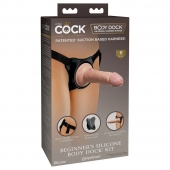 Страпон с телесной насадкой на присоске Beginner s Silicone Body Dock Kit - 14 см. - Pipedream - купить с доставкой в Королеве