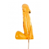 Оранжевый леденец в форме пениса со вкусом аморетто - Sosuчki - купить с доставкой в Королеве