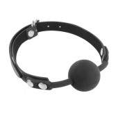Черный силиконовый кляп-шарик на ремешках - Fetish Tentation - купить с доставкой в Королеве
