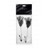 Зажимы для сосков с черными перьями Sweet Caress Feather Nipple Clumps - Sweet Caress - купить с доставкой в Королеве