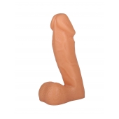 Пустотелый фаллоимитатор с мошонкой - 15,5 см. - Джага-Джага