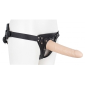 Пустотелый страпон Harness CLASSIC с бандажом - 19,5 см. - LOVETOY (А-Полимер) - купить с доставкой в Королеве