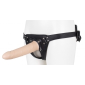 Пустотелый страпон Harness CLASSIC с бандажом - 19,5 см. - LOVETOY (А-Полимер) - купить с доставкой в Королеве