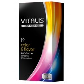 Цветные ароматизированные презервативы VITALIS PREMIUM color   flavor - 12 шт. - Vitalis - купить с доставкой в Королеве