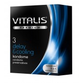 Презервативы VITALIS PREMIUM delay   cooling с охлаждающим эффектом - 3 шт. - Vitalis - купить с доставкой в Королеве