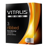 Ребристые презервативы VITALIS PREMIUM ribbed - 3 шт. - Vitalis - купить с доставкой в Королеве