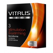 Презервативы VITALIS PREMIUM stimulation   warming с согревающим эффектом - 3 шт. - Vitalis - купить с доставкой в Королеве