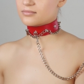 Красный ошейник из натуральной кожи - Sitabella - купить с доставкой в Королеве