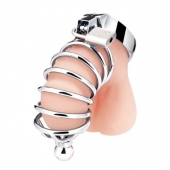 Серебристая клетка для члена Urethral Play Cage - BlueLine - купить с доставкой в Королеве