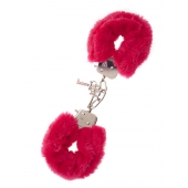 Металлические наручники с красной меховой опушкой METAL HANDCUFF WITH PLUSH RED - Dream Toys - купить с доставкой в Королеве