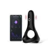 Черное виброкольцо Magic Motion Rise с подхватом мошонки - Magic Motion - в Королеве купить с доставкой