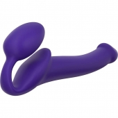 Фиолетовый безремневой страпон Silicone Bendable Strap-On - size M - Strap-on-me - купить с доставкой в Королеве
