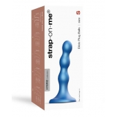 Голубая насадка Strap-On-Me Dildo Plug Balls size S - Strap-on-me - купить с доставкой в Королеве