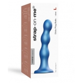 Голубая насадка Strap-On-Me Dildo Plug Balls size L - Strap-on-me - купить с доставкой в Королеве