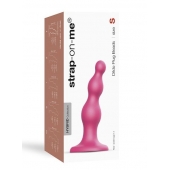 Розовая насадка Strap-On-Me Dildo Plug Beads size S - Strap-on-me - купить с доставкой в Королеве