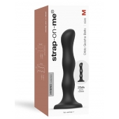 Черная насадка Strap-On-Me Dildo Geisha Balls size M - Strap-on-me - купить с доставкой в Королеве
