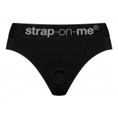 Черные трусики для насадок Heroine Lingerie Harness - size S - Strap-on-me - купить с доставкой в Королеве
