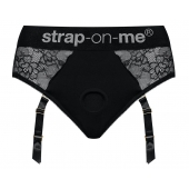 Черные трусики для насадок Diva Lingerie Harness - size S - Strap-on-me - купить с доставкой в Королеве